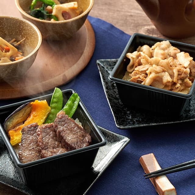 米沢牛黄木　米沢牛ステーキご飯・米澤豚生姜焼きご飯セット